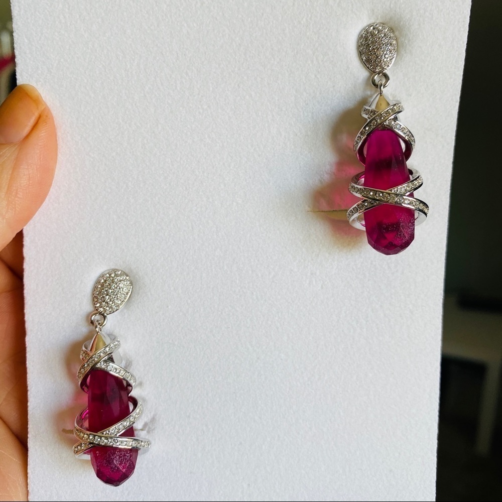 NEW in Box Pierre Lang Vienna Elegant Ruby Earrings